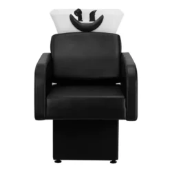 TURYN BLACK (12) Bac à shampooing professionnel - Bac de lavage coiffure - Meuble pour salon de coiffure - Mobilier de coiffure design - Fauteuil de lavage ergonomique - Mobilier de coiffure haut de gamme - meuble pour salon de coiffure - Bac à shampoing doré et noir - Équipement de coiffure professionnel