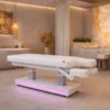 table de massage électrique – table esthétique 4 moteurs – table de spa chauffante – mobilier esthétique haut de gamme – table de soins professionnelle – lit de massage motorisé – table spa LED – table esthétique PU blanc – équipement spa professionnel – table de massage premium
