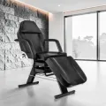 Aesthetic chair BASIC 202 Black (1) esthetic chair - podiatry chair - pedicure chair - aesthetic salon furniture - black hydraulic chair - podiatry clinic equipment - treatment chair - tattoo chair - beauty salon furniture - adjustable professional chair - reclining chair - spa and wellness equipment