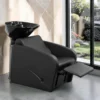 bac à shampoing - bac coiffure ergonomique - meuble lavage salon - vasque céramique basculante - bac shampoing compact - fauteuil lavage professionnel - structure polypropylène résistante - siège réglable salon - bac lavage noir premium - équipement coiffure durable - bac shampoing confortable - mobilier salon coiffure - bac lavage haute qualité - vasque profonde ergonomique - bac shampoing design moderne