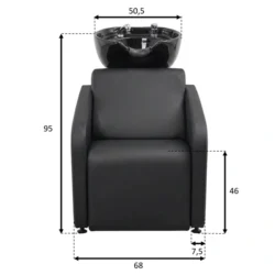 MULLET POWER + 2 (8) bac à shampoing - bac coiffure ergonomique - meuble lavage salon - vasque céramique basculante - bac shampoing compact - fauteuil lavage professionnel - structure polypropylène résistante - siège réglable salon - bac lavage noir premium - équipement coiffure durable - bac shampoing confortable - mobilier salon coiffure - bac lavage haute qualité - vasque profonde ergonomique - bac shampoing design moderne