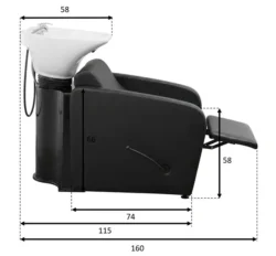 MULLET + 2 (9) bac à shampoing - bac coiffure ergonomique - meuble lavage salon - vasque céramique basculante - bac shampoing compact - fauteuil lavage professionnel - structure polypropylène résistante - siège réglable salon - bac lavage noir premium - équipement coiffure durable - bac shampoing confortable - mobilier salon coiffure - bac lavage haute qualité - vasque profonde ergonomique - bac shampoing design moderne