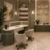 table de manucure professionnelle - poste nails haut de gamme - table de manucure effet marbre - mobilier nail bar premium - table de manucure personnalisable - station de manucure design moderne - table nails avec rangements - poste de manucure ergonomique - table de manucure avec prises intégrées - mobilier esthétique luxe - table de manucure salon professionnel - bureau nails élégant - table de manucure sur mesure