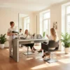 coiffeuse centrale -coiffeuse murale - mobilier salon de coiffure - coiffeuse professionnelle - miroir coiffeuse - meuble coiffure sur mesure - coiffeur design - station de coiffure - coiffeuse led - coiffeuse avec prises - repose-pieds coiffure - miroir rond coiffure - miroir rectangulaire - salon design - aménagement salon - mobilier professionnel