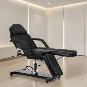 Black Armchair 210 (1) esthetic chair - podiatry chair - pedicure chair - aesthetic salon furniture - black hydraulic chair - podiatry clinic equipment - treatment chair - tattoo chair - beauty salon furniture - adjustable professional chair - reclining chair - spa and wellness equipment