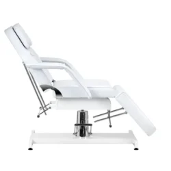 Sillon V2 210 Blanc (5) fauteuil esthétique - fauteuil podologie - fauteuil pédicure - mobilier salon esthétique - fauteuil hydraulique noir - équipement cabinet podologie - chaise de soin - fauteuil tatouage - mobilier institut de beauté - fauteuil professionnel réglable - fauteuil inclinable - équipement spa et bien-être
