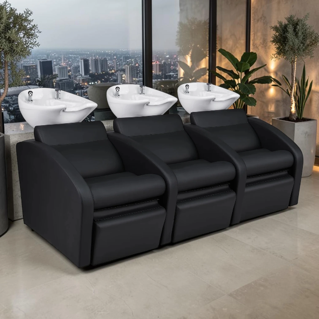 Bac à shampoing professionnel Comfort - Bac de lavage professionnel Comfort - Bac à shampoing massant - Bac de lavage massant - Mobilier de coiffure professionnel- groupe coiff