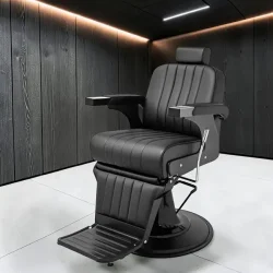 GODARD Full Black (3) fauteuil barbier professionnel – chaise barber vintage – fauteuil barbier réglable – mobilier barbershop haut de gamme – fauteuil barbier industriel – chaise barbier similicuir M2 – fauteuil barber dossier inclinable – chaise barbier base chromée – fauteuil barbier confort client – mobilier barbier design – fauteuil barber accoudoirs aluminium – chaise barbier repose‑tête réglable – fauteuil barbier rétro – chaise barber robuste – fauteuil barbier ergonomique – mobilier barbershop premium – fauteuil barber cuir noir – chaise barbier réglage hydraulique – fauteuil barbier stable – mobilier barbier tendance