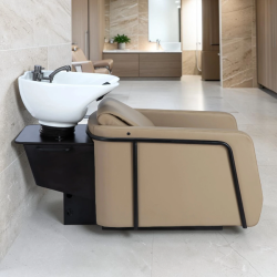 Hera Massage BE shampoo bottle – professional massaging head – electric washing tub – integrated massage shampooing chair – high-end washing station – hair styling swing basin – premium hair styling furniture – beige shampooing chair – ergonomic shampooing tub – electric adjustable shampooing head – relaxing massage shampooing chair – REACH-certified washing tub – modern washing station – durable living room furniture – back massage chair with shampooing function