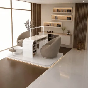 Îlot Mani‑Pédi Prestige (8) îlot mani‑pédi professionnel – station manucure pédicure luxe – mobilier esthétique haut de gamme – fauteuil de pédicure premium – poste de travail esthétique 3‑en‑1 – équipement salon de beauté – station podologique ergonomique – table de manucure design – aspirateur manucure professionnel – éclairage LED nail art – fauteuil pédicure avec plomberie – bac pédicure PVC amovible – repose‑jambe réglable – mobilier esthétique personnalisable – finitions marbre et travertin – poste de manucure compact – station beauté petits espaces – mobilier spa haut de gamme – équipement institut de beauté – station pédicure esthétique – poste podologique professionnel – meuble esthétique sur mesure – salon premium luxury – station double manucure pédicure – mobilier esthétique ergonomique