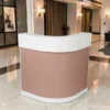 Meuble d'accueil WING - banque d'accueil WING - comptoir d'accueil professionnel - meuble de réception - mobilier de réception professionnel - aménagement salon de coiffure - comptoir pour institut de beauté - meuble d'accueil compact - banque de réception design - comptoir d'accueil sur mesure