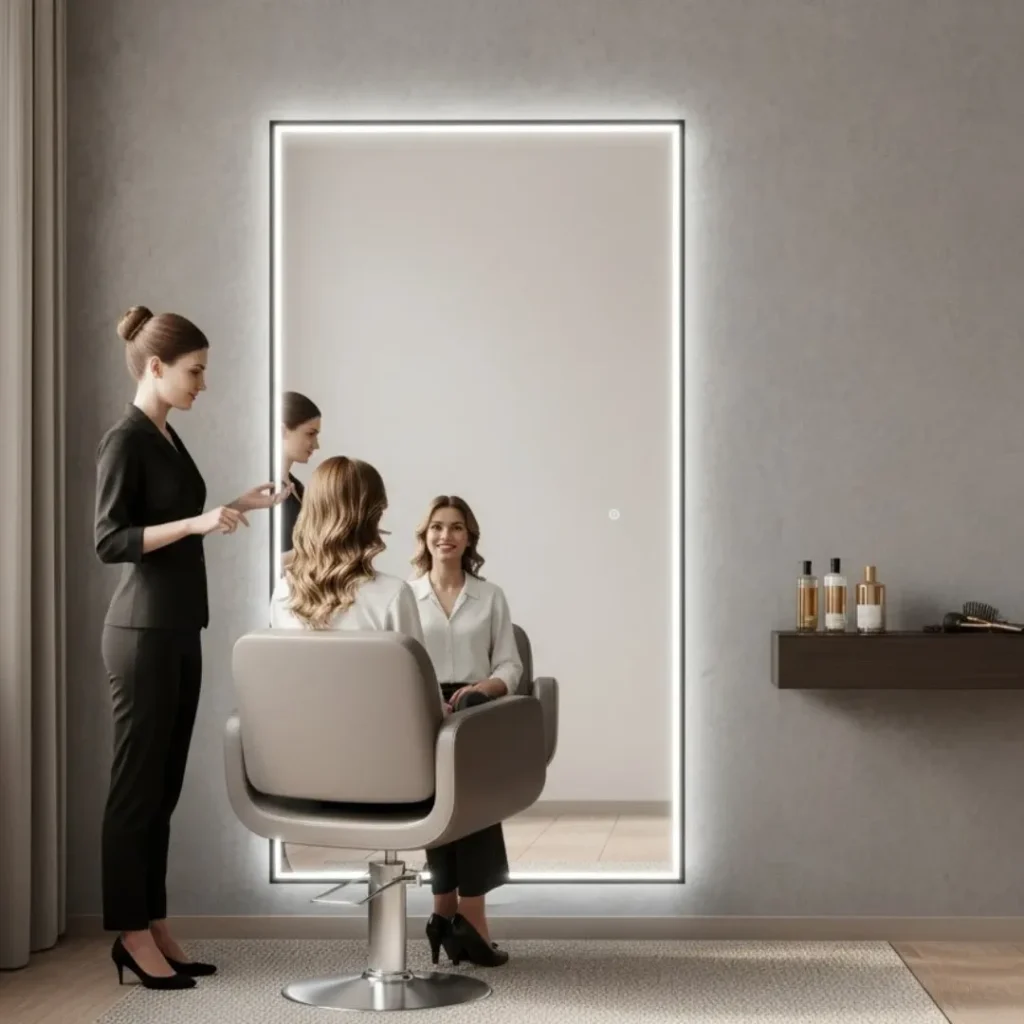 miroir de coiffure LED – miroir professionnel salon – miroir mural éclairé – miroir coiffure rétroéclairé – miroir LED haute luminosité – miroir de salon moderne – miroir coiffure cadre noir – miroir esthétique LED – miroir professionnel institut – miroir mural design – miroir LED tactile – miroir coiffure grand format – miroir lumineux salon – miroir LED réglable – miroir coiffure premium – miroir mural contemporain – miroir LED pour coiffeur – miroir beauté éclairé – miroir professionnel haute qualité – miroir salon de coiffure moderne
