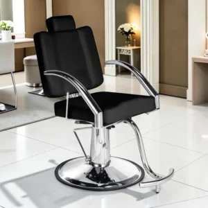 Silvia B (1) Silvia makeup chair - barber chair - professional beauty salon chair - hairdressing and barber furniture - ergonomic reclining chair - PVC faux leather chair