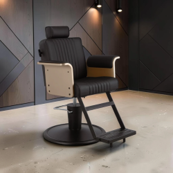 fauteuil de barbier DUK – fauteuil barbier hydraulique – fauteuil de coupe professionnel – fauteuil barbier noir – fauteuil barbier beige – fauteuil barbier stable – fauteuil barbier confortable – fauteuil barbier design moderne – fauteuil barbier accoudoirs bois – fauteuil barbier chromé – fauteuil barbier doré – mobilier barbier premium – fauteuil barbier matelassé – fauteuil barbier PVC – fauteuil barbier haute densité