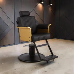 fauteuil de barbier DUK – fauteuil barbier hydraulique – fauteuil de coupe professionnel – fauteuil barbier noir – fauteuil barbier beige – fauteuil barbier stable – fauteuil barbier confortable – fauteuil barbier design moderne – fauteuil barbier accoudoirs bois – fauteuil barbier chromé – fauteuil barbier doré – mobilier barbier premium – fauteuil barbier matelassé – fauteuil barbier PVC – fauteuil barbier haute densité
