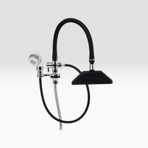 Cascade mixer Gabbiano (1) Gabbiano cascade mixer – professional shampoo basin mixer – filtering tourmaline shower head – large cascade shower head – hair salon faucet – black chrome mixer – steel flexible hose – durable salon mixer – hair washing equipment – dual function mixer – ergonomic shower head – modern design mixer – premium shampoo basin faucet – high resistance mixer – professional washing accessory