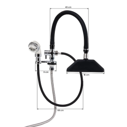 Mitigeur Cascade Gabbiano (9) mitigeur cascade Gabbiano – mitigeur bac à shampoing professionnel – douchette tourmaline filtrante – douchette cascade large – robinetterie salon de coiffure – mitigeur noir chrome – flexible tresse acier – mitigeur durable salon – équipement lavage coiffure – mitigeur double fonction – douchette ergonomique – mitigeur design moderne – robinet bac shampoing premium – mitigeur haute résistance – accessoire lavage professionnel