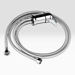 AquaFlex shampoo dispenser – chrome brass dispenser – professional salon faucet – steel braided hose – universal compatible dispenser – hair styling equipment – durable salon dispenser – shampoo basin faucet – high-strength dispenser – premium salon faucet – professional washing dispenser – chrome design dispenser – quick installation dispenser – hair styling salon dispenser – ergonomic dispenser