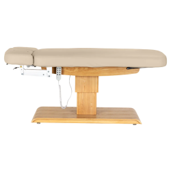 Sillon Relax Beige Bois Clair (7) table de soin Sillon Relax – table SPA électrique – table de massage bois clair – lit de soin ergonomique – table esthétique professionnelle – table de spa réglable – matelas segmenté SPA – table de soin électrique – mobilier bien‑être haut de gamme – table de massage stable – table esthétique premium – lit de soin inclinable – table de spa moderne – équipement salon esthétique – table de massage confortable