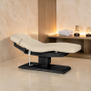 Sillon Relax Beige Wood Black (1) Sillon Relax care table – electric SPA table – light wood massage table – ergonomic care bed – professional aesthetic table – adjustable spa table – segmented SPA mattress – electric spa table – high-end wellness furniture – stable spa table – premium aesthetic table – tiltable care bed – modern spa table – aesthetic salon equipment – comfortable massage table