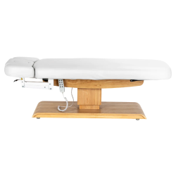 Sillon Relax Blanc Bois Clair (5) table de soin Sillon Relax – table SPA électrique – table de massage bois clair – lit de soin ergonomique – table esthétique professionnelle – table de spa réglable – matelas segmenté SPA – table de soin électrique – mobilier bien‑être haut de gamme – table de massage stable – table esthétique premium – lit de soin inclinable – table de spa moderne – équipement salon esthétique – table de massage confortable