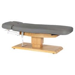 Sillon Relax Gris Bois Clair (5).webp Sillon Relax care table – electric SPA table – light wood massage table – ergonomic care bed – professional aesthetic table – adjustable spa table – segmented SPA mattress – electric spa table – high-end wellness furniture – stable spa table – premium aesthetic table – tiltable care bed – modern spa table – aesthetic salon equipment – comfortable massage table