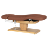 Sillon Relax Marron Bois Clair (4) Sillon Relax care table – electric SPA table – light wood massage table – ergonomic care bed – professional aesthetic table – adjustable spa table – segmented SPA mattress – electric spa table – high-end wellness furniture – stable spa table – premium aesthetic table – tiltable care bed – modern spa table – aesthetic salon equipment – comfortable massage table
