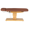 Sillon Relax Marron Bois Clair (7) Sillon Relax care table – electric SPA table – light wood massage table – ergonomic care bed – professional aesthetic table – adjustable spa table – segmented SPA mattress – electric spa table – high-end wellness furniture – stable spa table – premium aesthetic table – tiltable care bed – modern spa table – aesthetic salon equipment – comfortable massage table