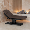 Sillon Relax Dark Brown Wood Black (1) Sillon Relax care table – electric SPA table – light wood massage table – ergonomic care bed – professional aesthetic table – adjustable spa table – segmented SPA mattress – electric spa table – high-end wellness furniture – stable spa table – premium aesthetic table – tiltable care bed – modern spa table – aesthetic salon equipment – comfortable massage table