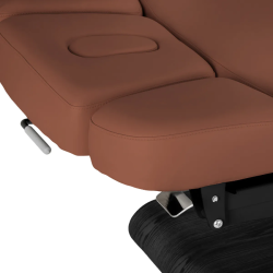 Sillon Relax Marron Bois Noir (10) Sillon Relax care table – electric SPA table – light wood massage table – ergonomic care bed – professional aesthetic table – adjustable spa table – segmented SPA mattress – electric spa table – high-end wellness furniture – stable spa table – premium aesthetic table – tiltable care bed – modern spa table – aesthetic salon equipment – comfortable massage table