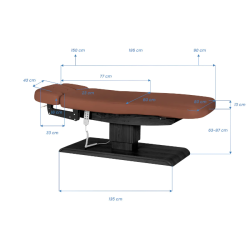 Sillon Relax Marron Bois Noir (21) Sillon Relax care table – electric SPA table – light wood massage table – ergonomic care bed – professional aesthetic table – adjustable spa table – segmented SPA mattress – electric spa table – high-end wellness furniture – stable spa table – premium aesthetic table – tiltable care bed – modern spa table – aesthetic salon equipment – comfortable massage table