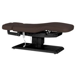 Sillon Relax Brun foncé Bois Noir (4) Sillon Relax care table – electric SPA table – light wood massage table – ergonomic care bed – professional aesthetic table – adjustable spa table – segmented SPA mattress – electric spa table – high-end wellness furniture – stable spa table – premium aesthetic table – tiltable care bed – modern spa table – aesthetic salon equipment – comfortable massage table