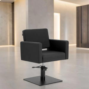 Gabbiano Vitoria Beige hairstylist chair – hydraulic hairstylist chair – professional hairstylist seat – modern salon chair – premium hairstylist furniture – beige ergonomic chair – 360 rotation chair – matte black square base – minimalist hairstylist chair – comfortable hairstylist seat – durable salon furniture – design hairstylist furniture – aesthetic professional hairstylist chair – synthetic upholstery hairstylist chair – height adjustable chair